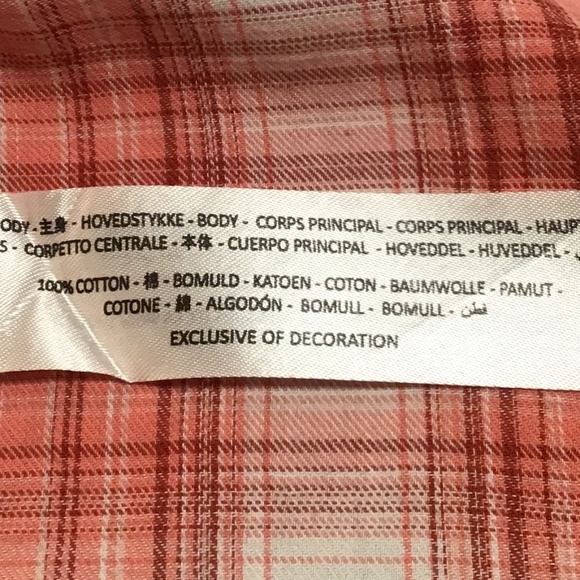 Ariat REAL Billie Jean Snap Closure Pink and White Plaid Cotton Top/Shirt - Picture 7 of 7